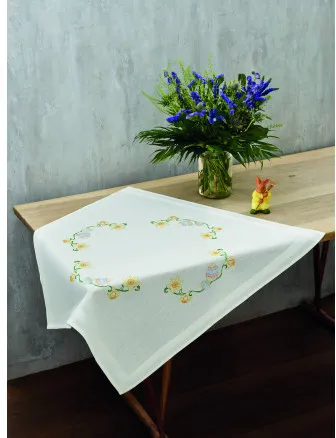 Permin Broderikit Påskeliljer&æg 80x80cm