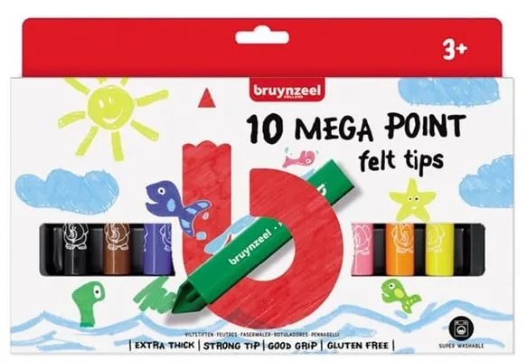 Bruynzeel Kids Mega Felt-tip Pens 10 pcs.